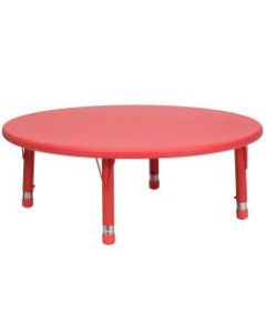 Flash Furniture 45in Round Adjustable Activity Table, Red