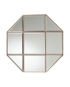 Baxton Studio Modern And Contemporary Geometric Accent Wall Mirror, 36in x 36in, Antique Bronze/Gold